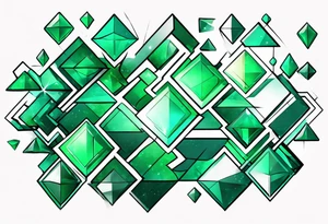 Emerald color Puzzle pieces tattoo idea