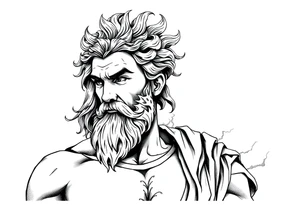 GREEK GOD LOOKING OVER HIS EMPIRE tattoo idea