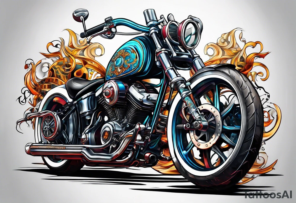 Bike skeleton tattoo idea
