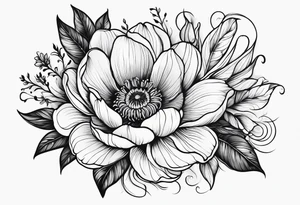 March, April June November December birth flowers tattoo idea