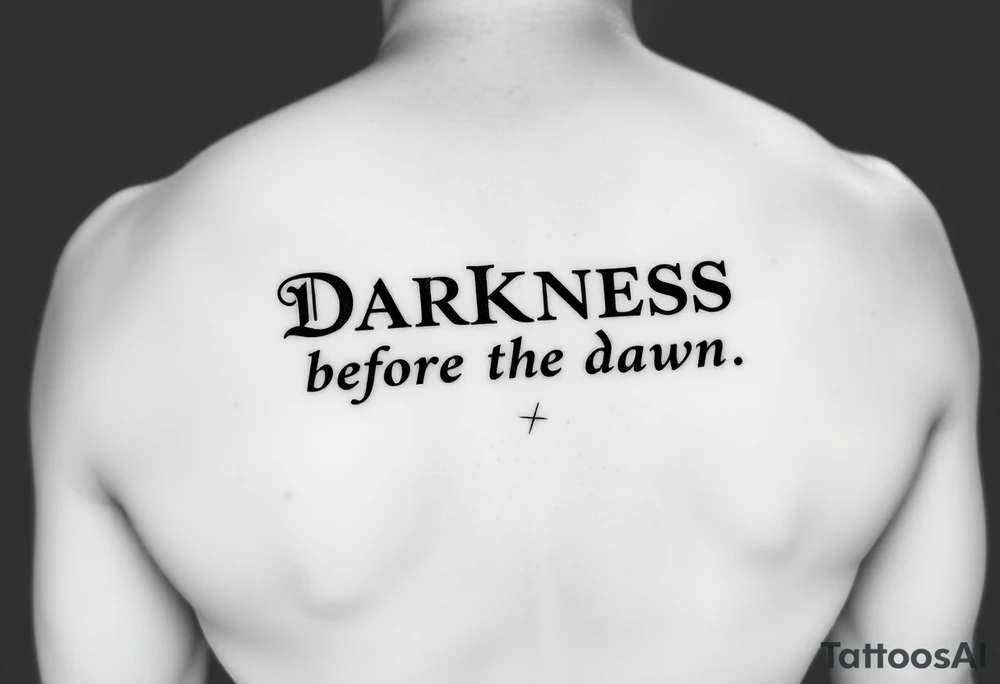Darkness before the dawn quote tattoo idea