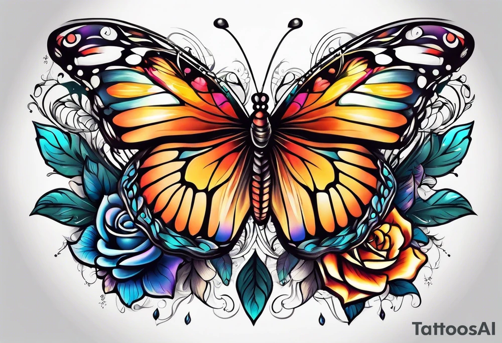 Butterfly and super nova tattoo idea