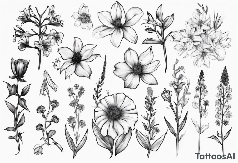 Vancouver island wildflowers tattoo idea