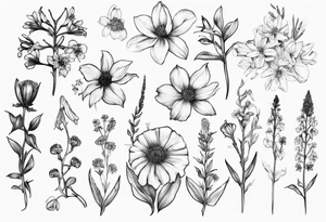 Vancouver island wildflowers tattoo idea