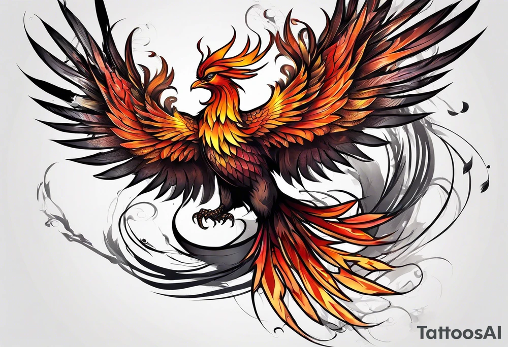 scarred warrior phoenix tattoo idea
