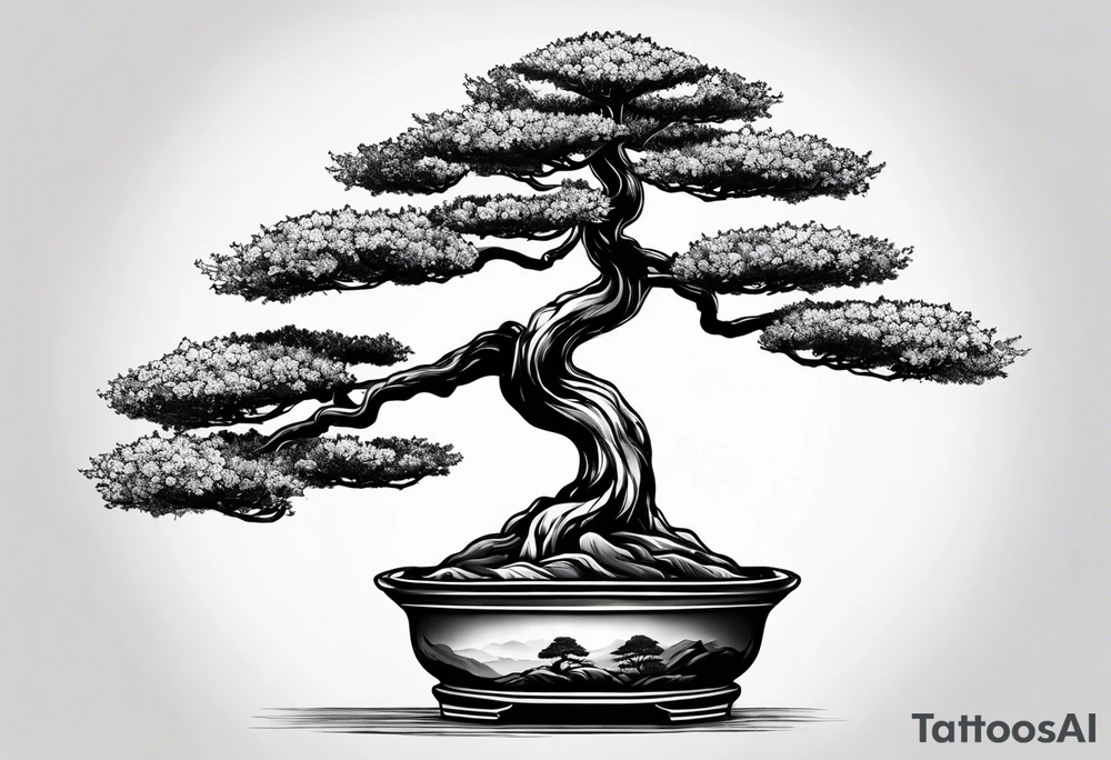 bonsai tree small tattoo idea