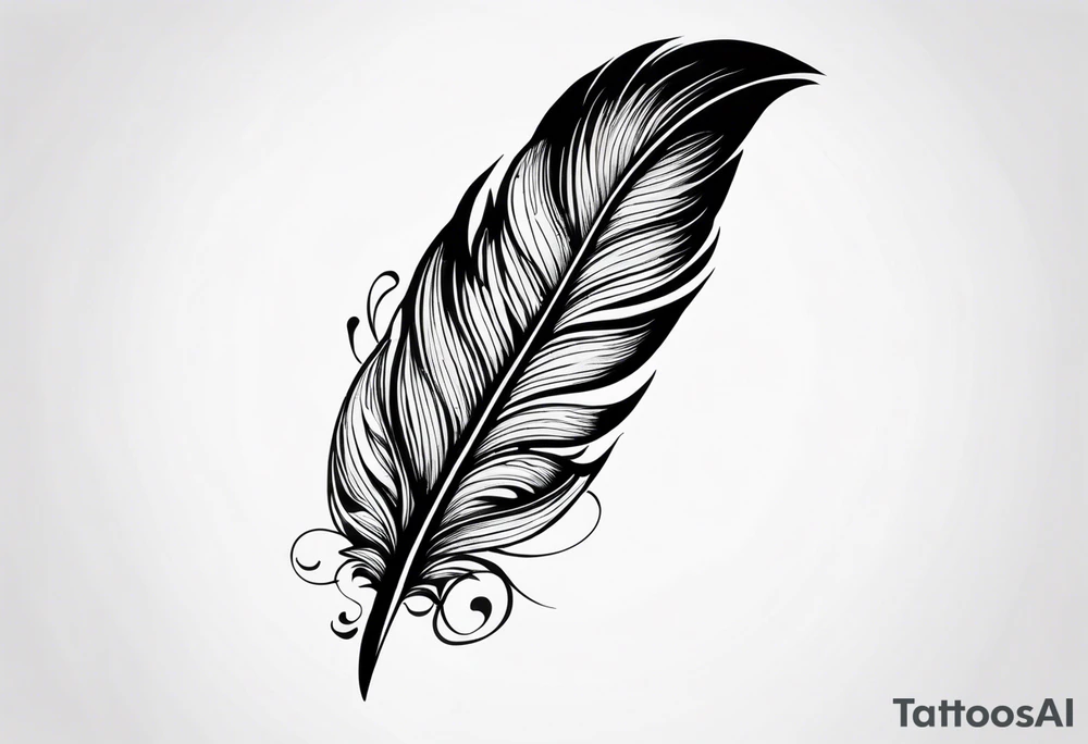 Feather with Words tattoo idea