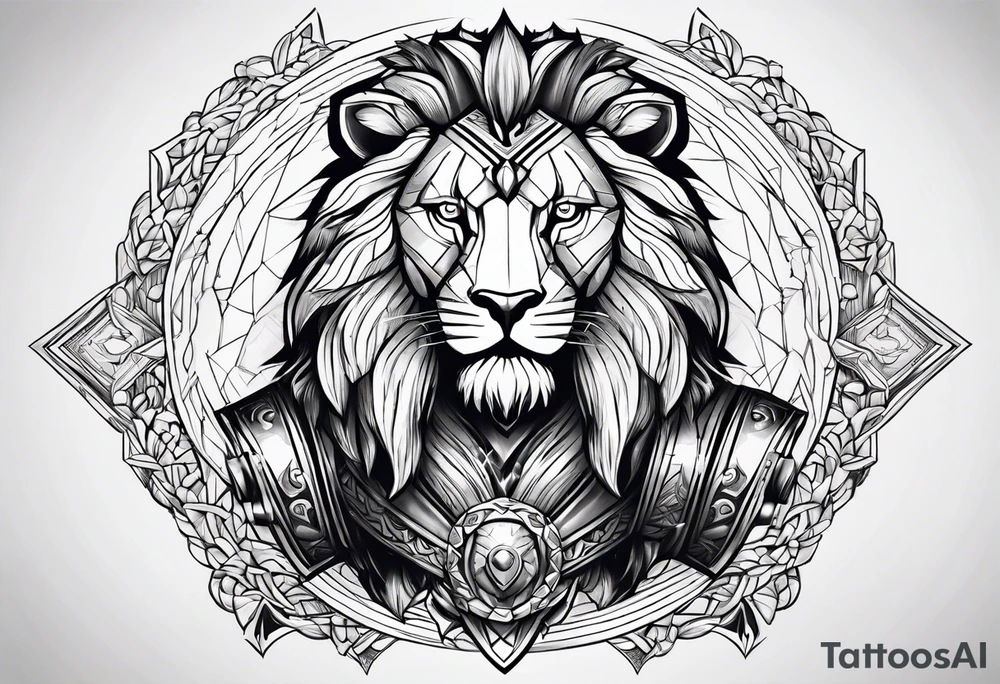 Gladiator with a lion tattoo idea