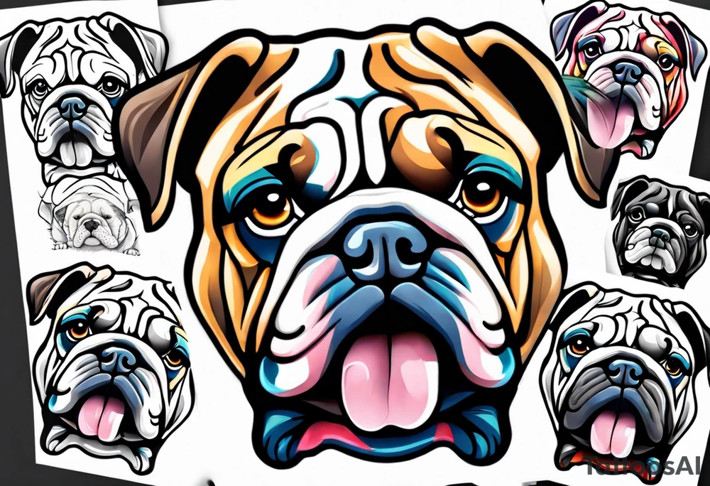 English bulldog tattoo idea
