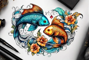Pisces zodiac tattoo idea