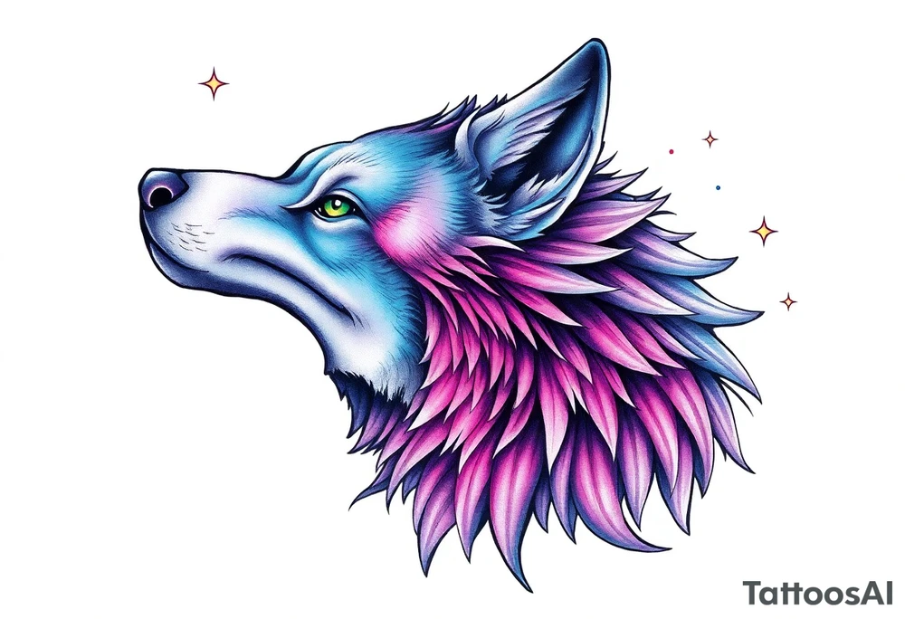 Aurora wolf tattoo idea