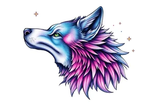 Aurora wolf tattoo idea