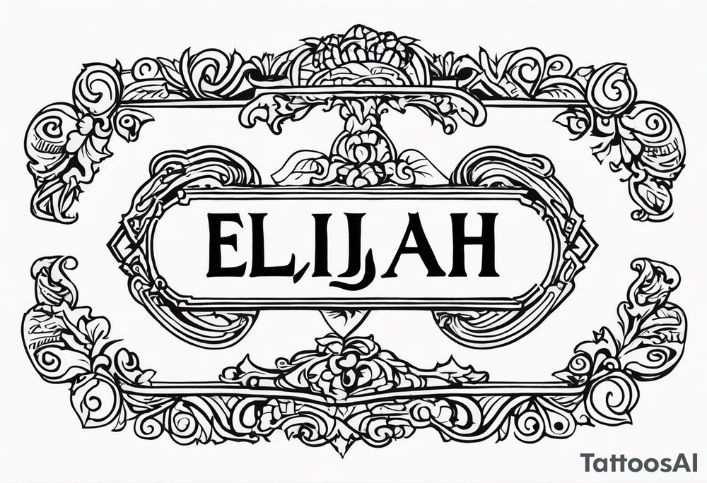 Date tattoo V・XVIII・MMXIX with the name Elijah discreetly placed tattoo idea