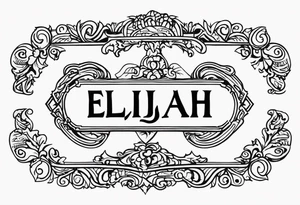 Date tattoo V・XVIII・MMXIX with the name Elijah discreetly placed tattoo idea