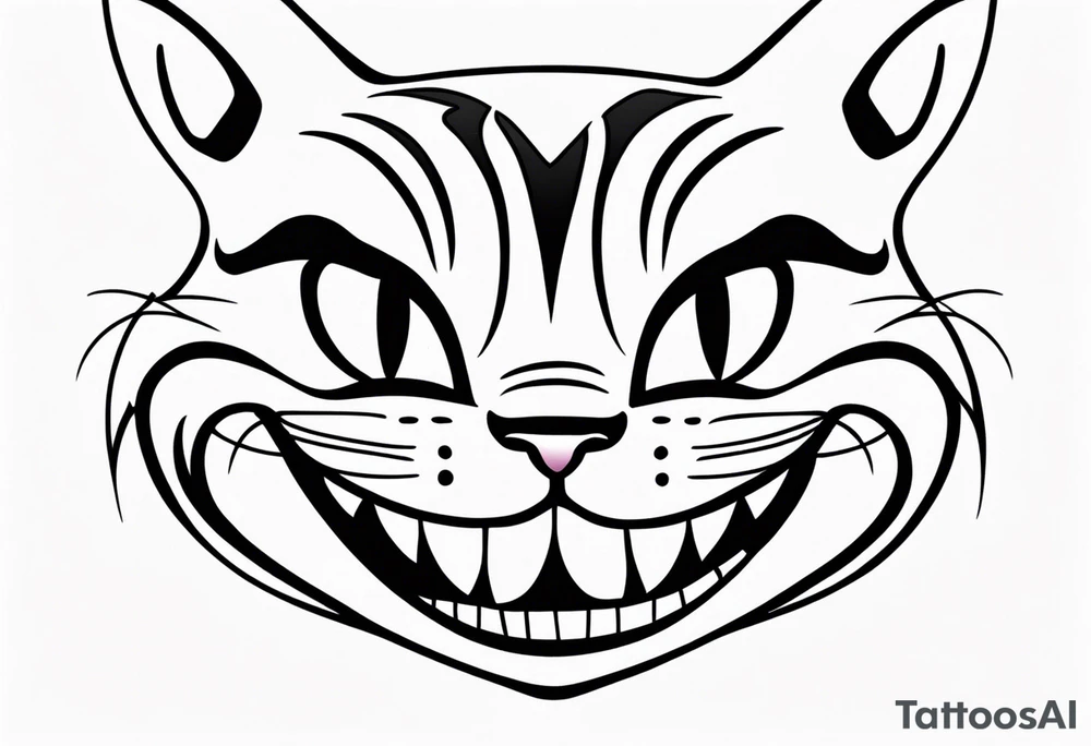 Mischievous Cheshire Cat tattoo idea