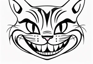 Mischievous Cheshire Cat tattoo idea