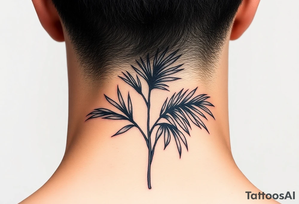 palm leaves neck tattoo tattoo idea
