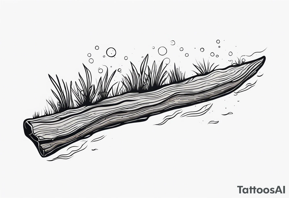 piece of driftwood underwater tattoo idea