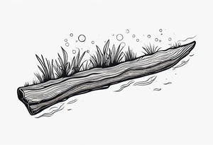 piece of driftwood underwater tattoo idea