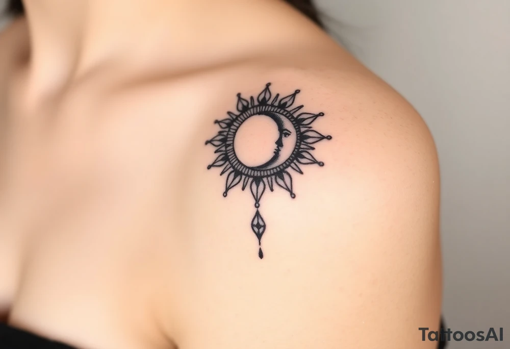 The sun and the moon cascading tattoo idea