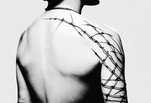 barbed wire starting from the shoulder to the arm tattoo idea