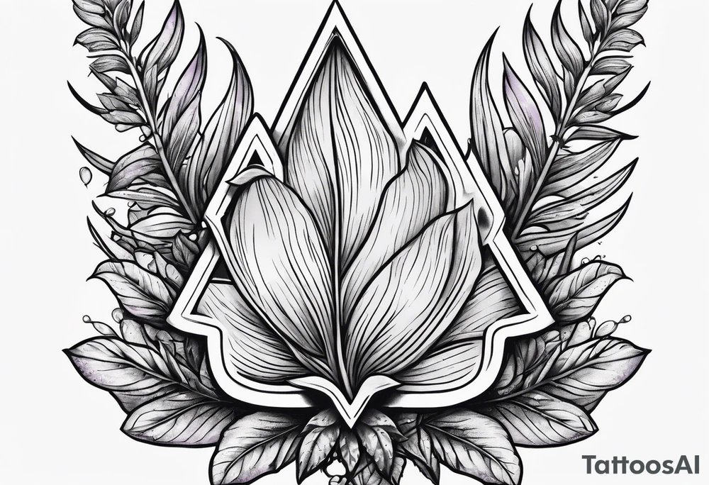 Arrowhead wrapped in lavender plant tattoo idea Arrowhead wrapped in lavender plant tattoo idea