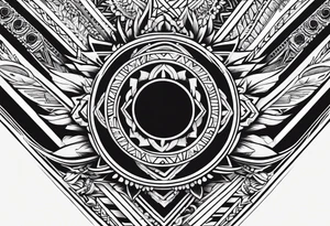 geometric hawaiian tradtional style arm band fill the outline of the big island of hawaii tattoo idea
