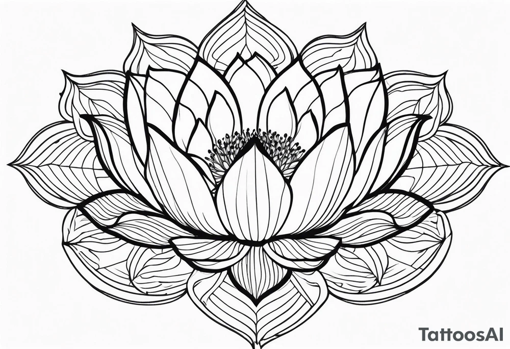 white lotus flower outline tattoo idea