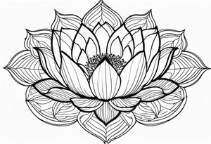 white lotus flower outline tattoo idea