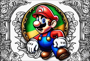 Mario and Luigi half sleeve tattoo idea