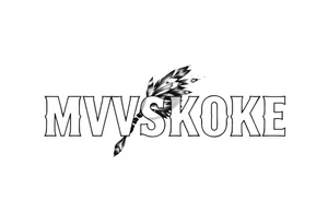 The word “MVSKOKE” shaded with Native American print tattoo idea