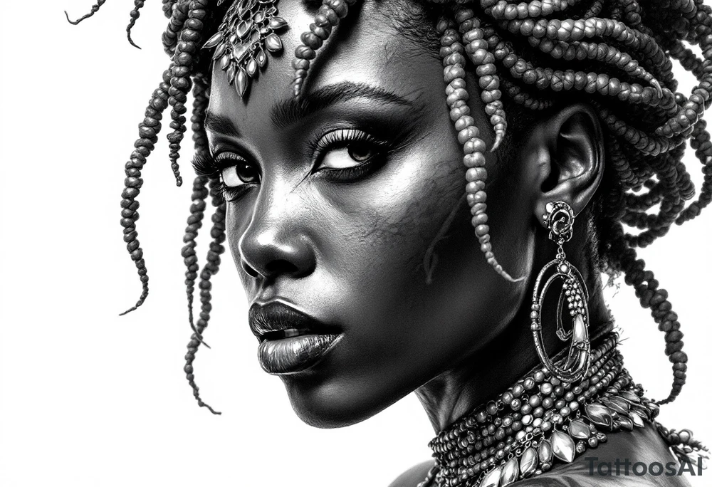 Black African goddess. realisim tattoo idea