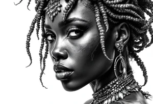 Black African goddess. realisim tattoo idea