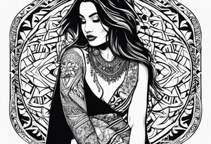 A thigh tattoo, symbol of feminism, strength, motherhood. tattoo idea