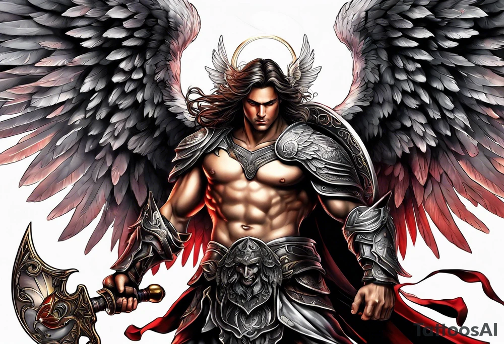 Angel warrior tattoo fighting tattoo idea