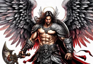 Angel warrior tattoo fighting tattoo idea