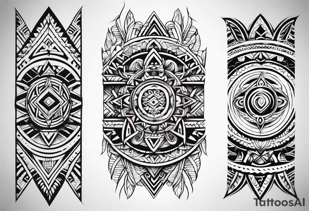 Polynesian tribal pattern forearm tattoo idea