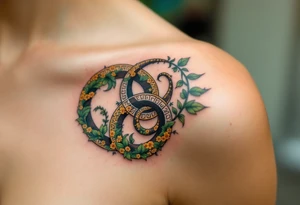 A triple spiral (triskele) in earthy browns and mossy greens, rooted in Celtic tradition. tattoo idea