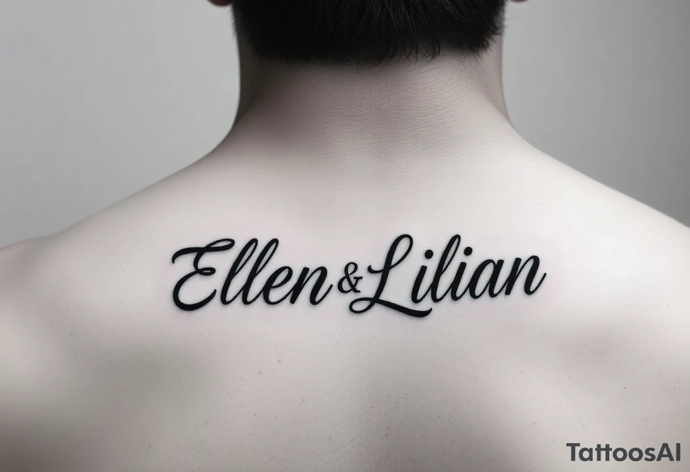 Ellen and Lilian names in abstract tattoo idea