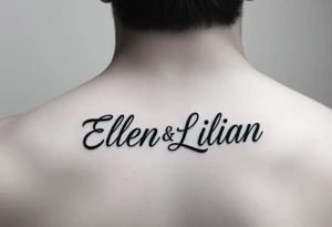 Ellen and Lilian names in abstract tattoo idea
