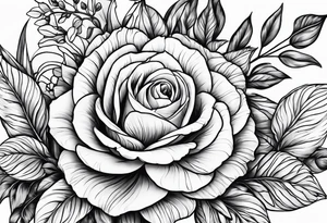 flowers with name anne and emile tattoo idea