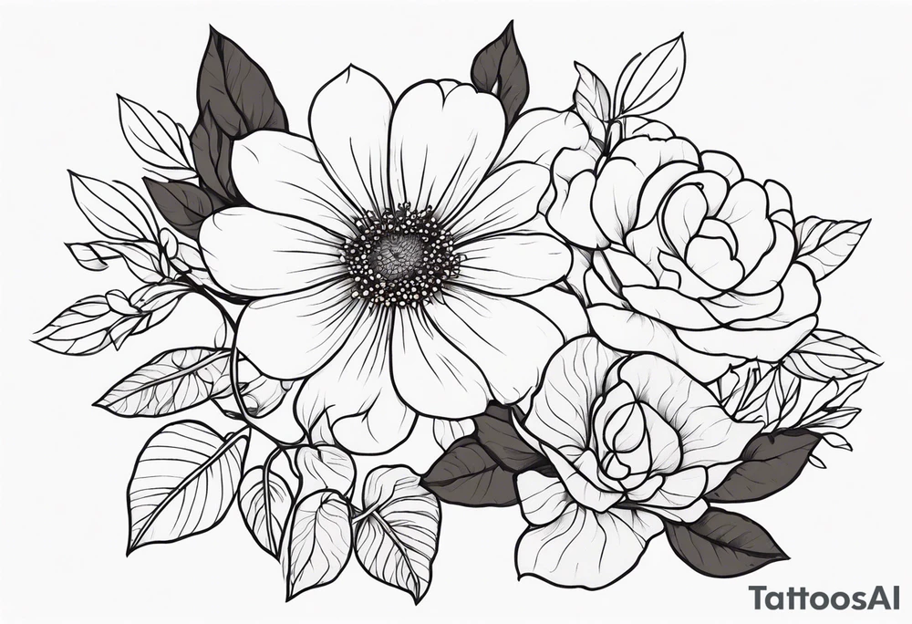 flowers and vains tattoo idea