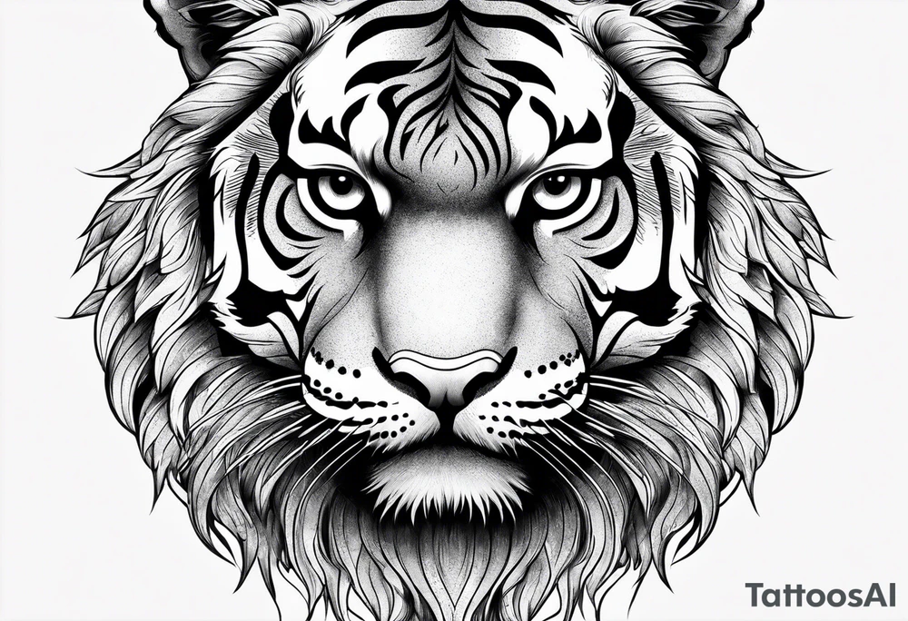 Tiger with an owl tattoo idea