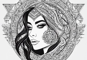 Hebrew phrase הרפו ודעו. Arm length for a female. Divine geometry tattoo idea