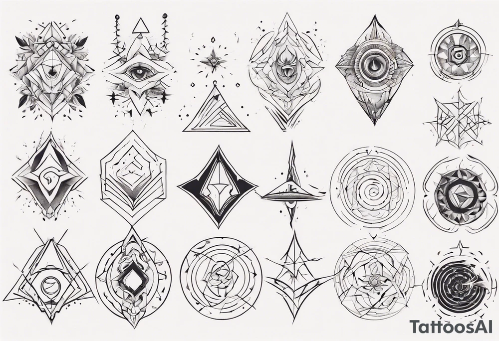 Minimalist Ornemental geometric tattoo idea