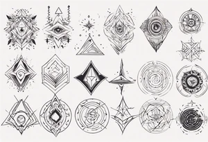 Minimalist Ornemental geometric tattoo idea