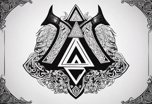 Valhalla shield sword valknut axe tattoo idea