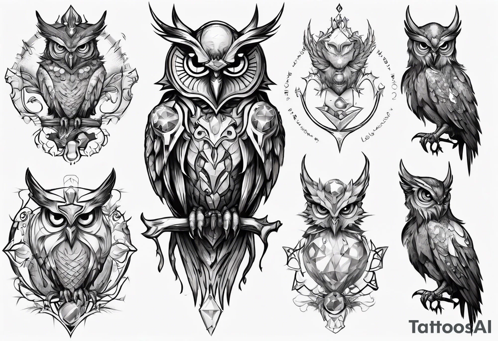 The Demon Owl Stolas, a Prince of Hell who is obsessed with gems, knowledge of astrology and poisonous plants. tattoo idea