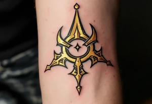 A golden Rodimych symbol marks family heritage and protection through the male line. tattoo idea