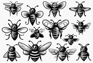 comic biene im flug tattoo idea